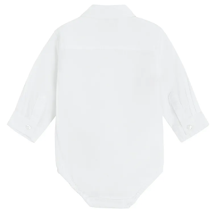 Cool Club, Camasa tip body cu maneca lunga pentru baieti, alb