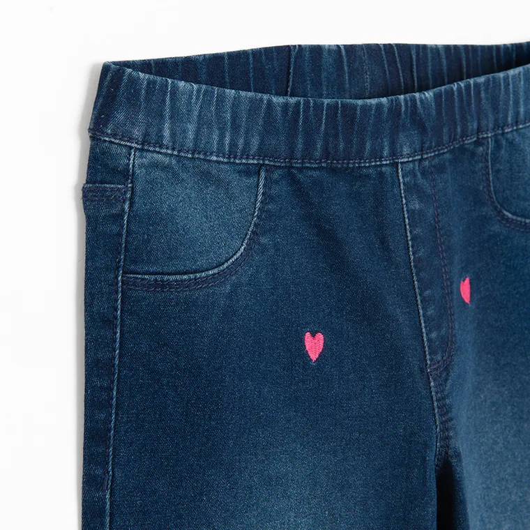 Cool Club, Colanti denim pentru fete, croiala flare, albastru