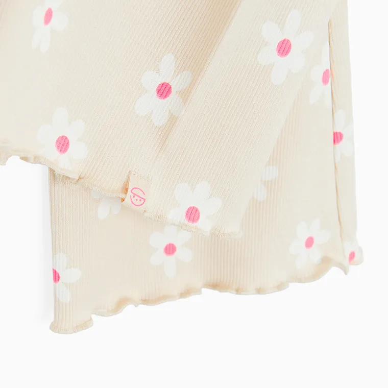 Cool Club, Colanti pentru fete, flare, din tricot striat, bej