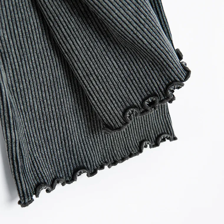 Cool Club, Colanti pentru fete, flare, din tricot striat, negru