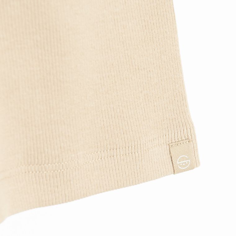 Cool Club, Colanti scurti pentru fete, din tricot striat, bej