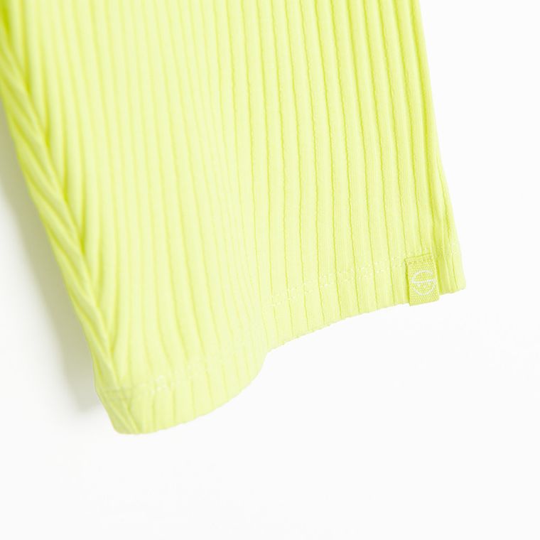 Cool Club, Colanti scurti pentru fete, din tricot striat, verde lime