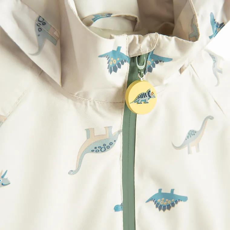 Cool Club, Combinezon impermeabil cu gluga pentru baieti, bej