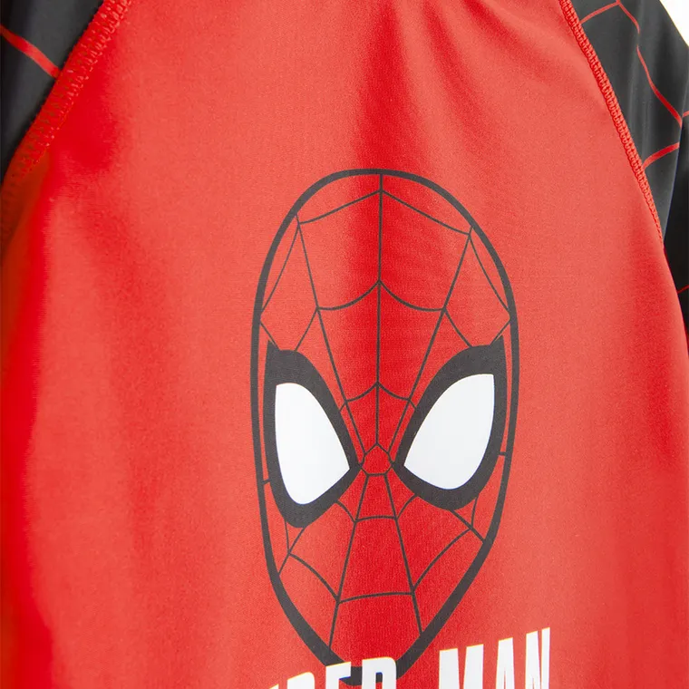Cool Club, Costum de baie pentru baieti, rosu, UV 50, imprimeu Spider-Man