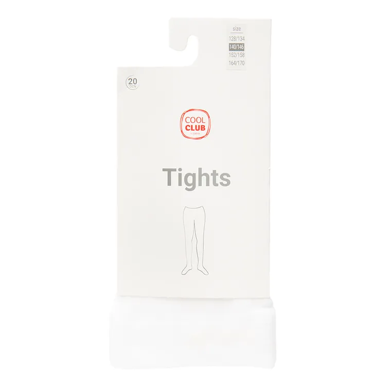 Cool Club, Dresuri pentru fete, alb, 20 DEN