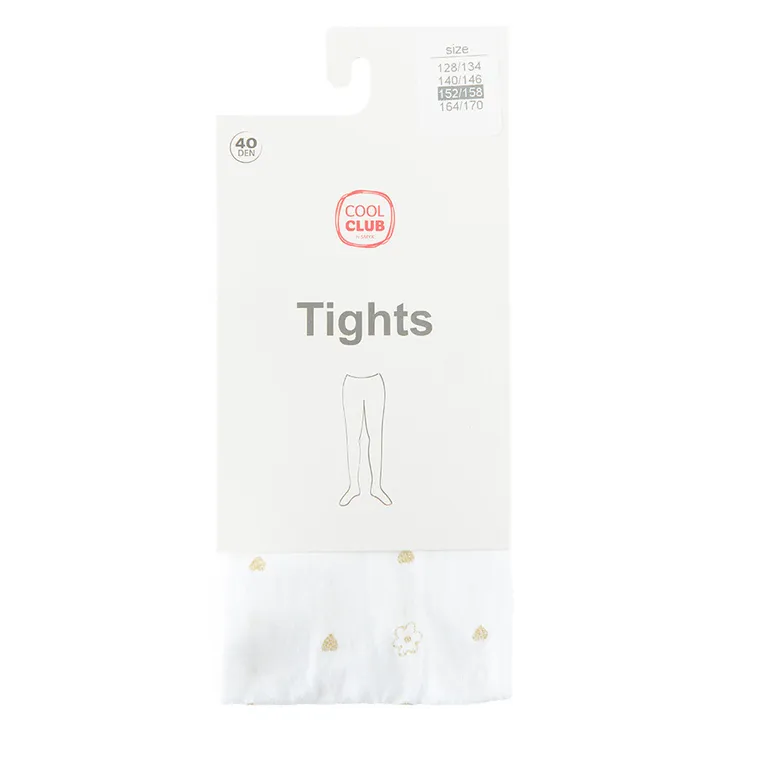 Cool Club, Dresuri pentru fete, alb, microfibra, 40 DEN