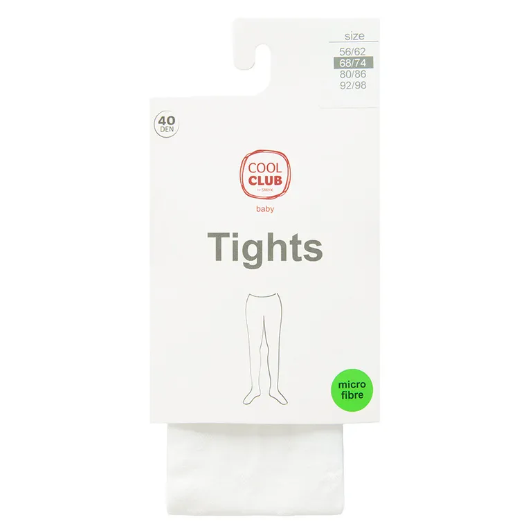 Cool Club, Dresuri pentru fete, alb, microfibra, 40 DEN