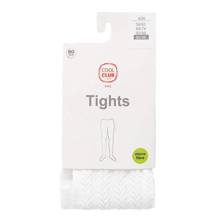 Cool Club, Dresuri pentru fete, alb, microfibra, 80 DEN