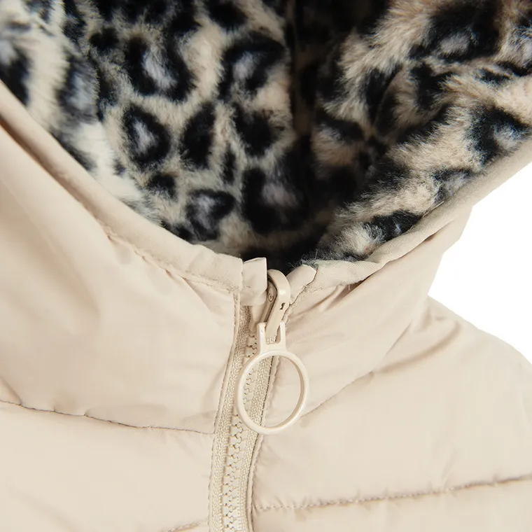 Cool Club, Geaca cu gluga pentru fete, calduroasa, bej