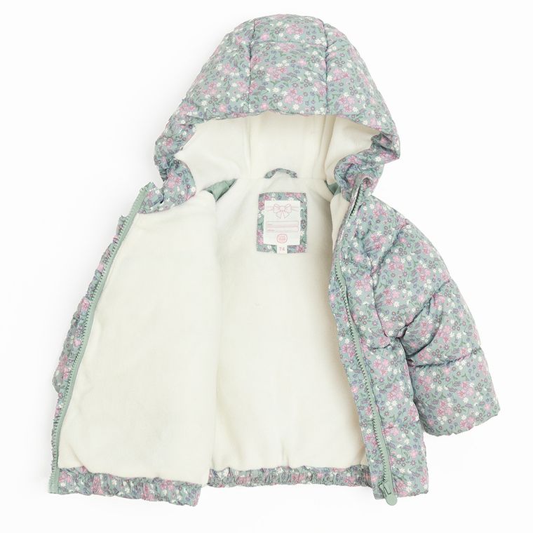 Cool Club, Geaca cu gluga pentru fete, calduroasa, menta verde