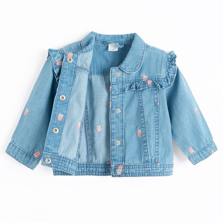 Cool Club, Geaca de blugi pentru fete, cu capse, albastru