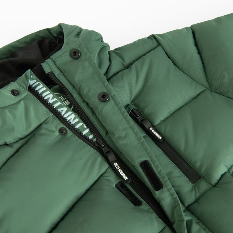 Cool Club, Geaca lunga cu gluga pentru baieti, calduroasa, verde