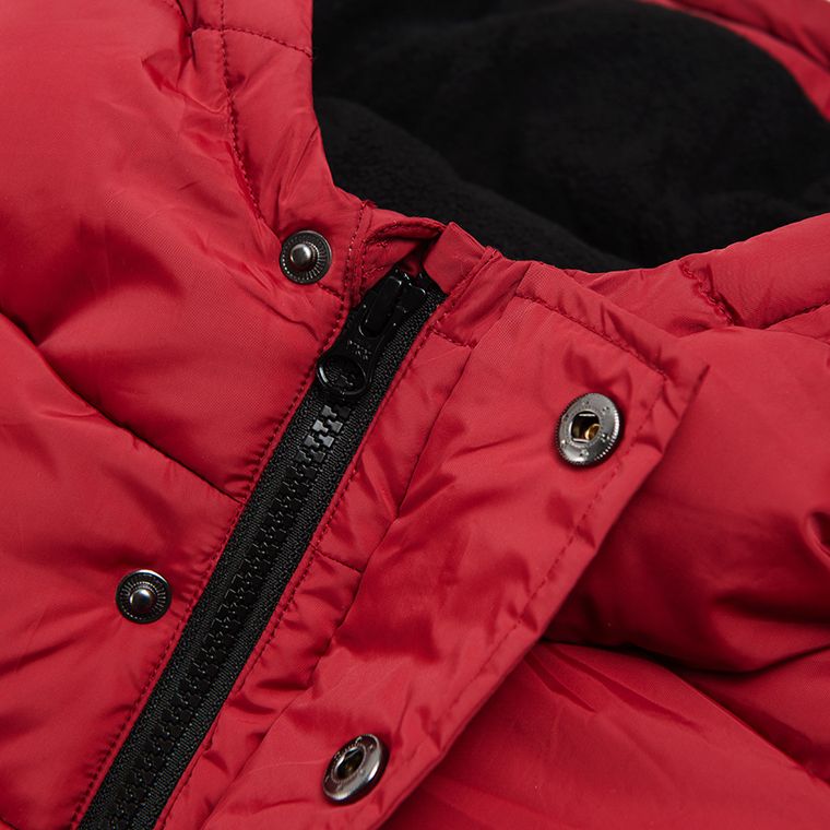 Cool Club, Geaca rosie matlasata cu gluga pentru baieti, calduroasa