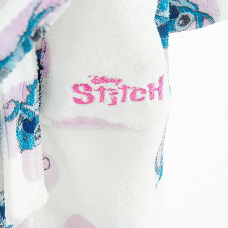 Cool Club, Halat de baie cu gluga pentru fete, alb, imprimeu Lilo si Stitch