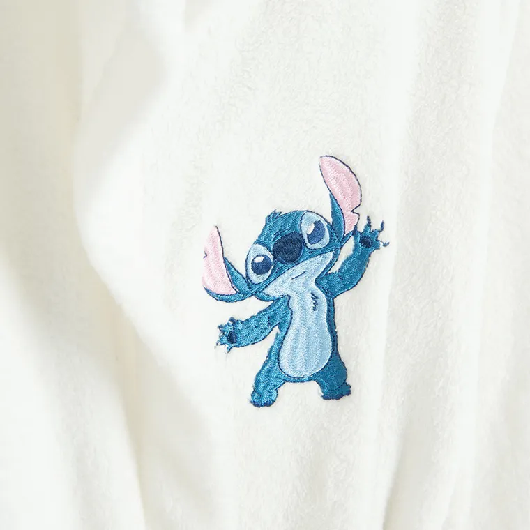 Cool Club, Halat de baie cu gluga pentru fete, alb, imprimeu Lilo si Stitch