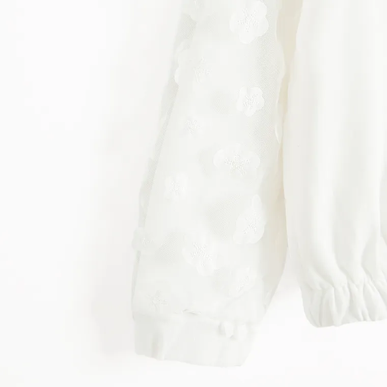 Cool Club, Hanorac bomber pentru fete, cu fermoar, alb