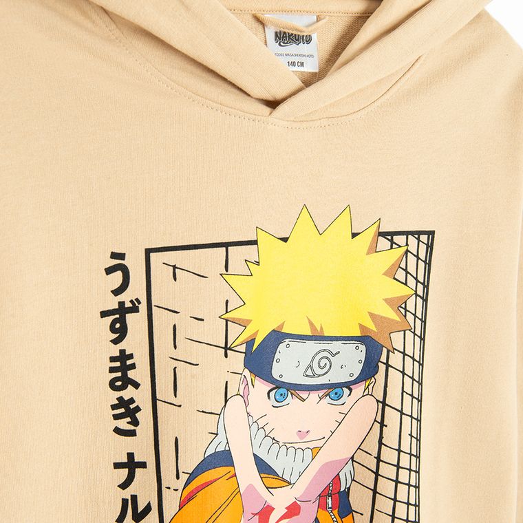 Cool Club, Hanorac cu gluga pentru baieti, bej, imprimeu Naruto