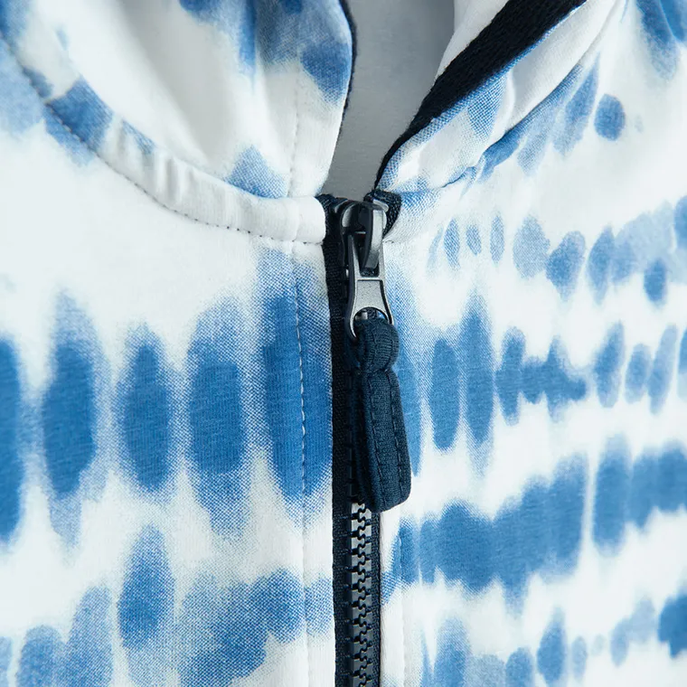 Cool Club, Hanorac cu gluga pentru baieti, cu fermoar, baggy, alb