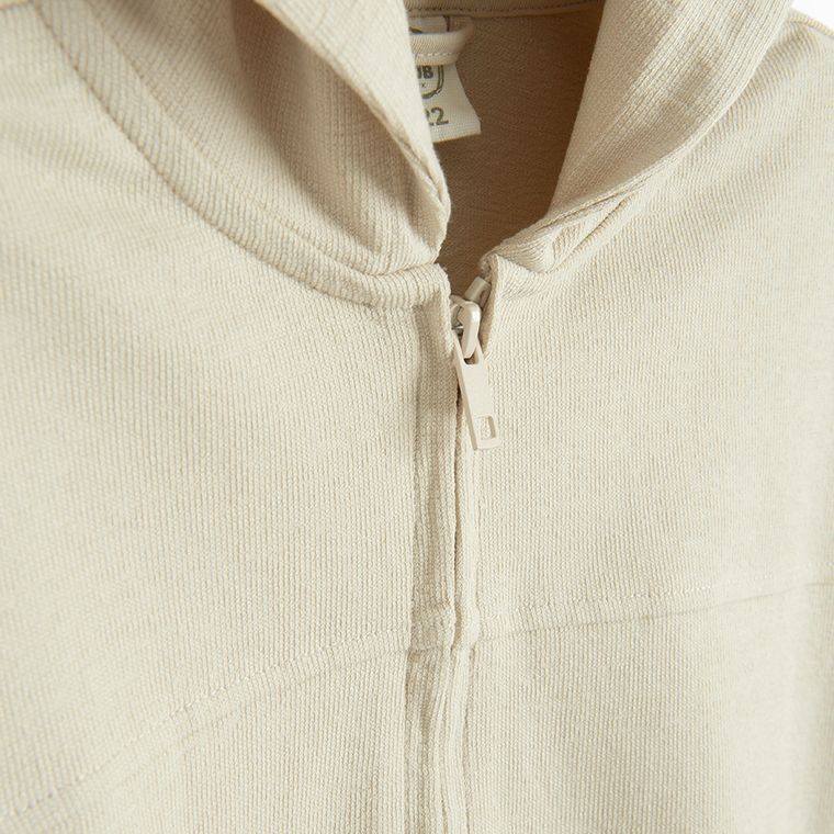 Cool Club, Hanorac cu gluga pentru baieti, cu fermoar, baggy, bej