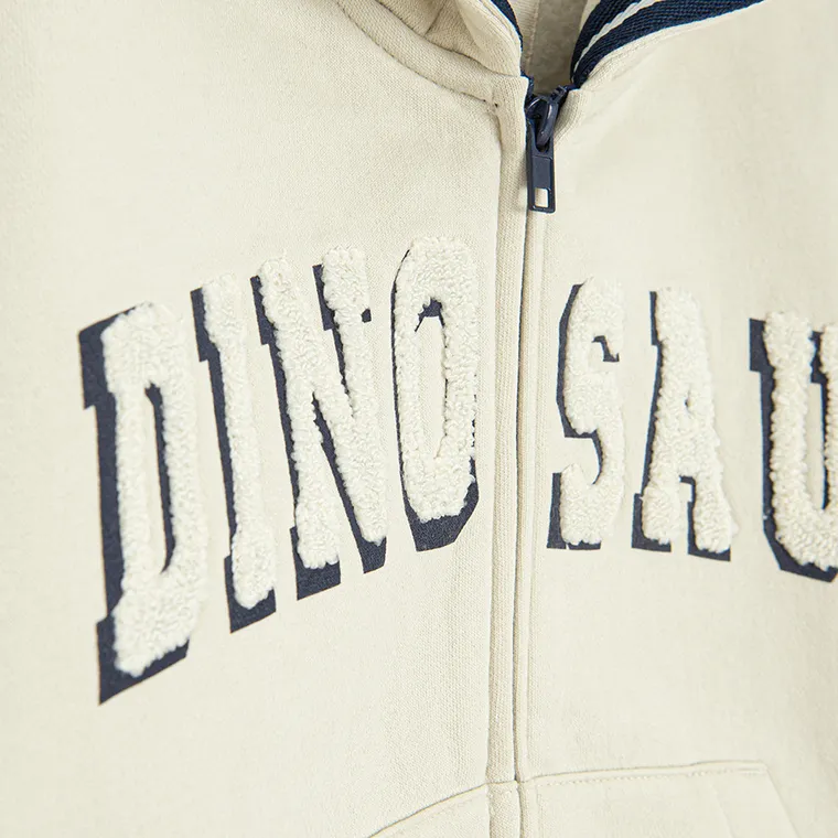 Cool Club, Hanorac cu gluga pentru baieti, cu fermoar, bej