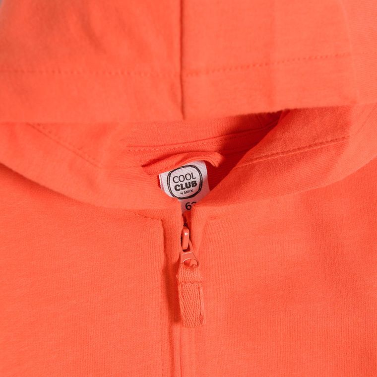 Cool Club, Hanorac cu gluga pentru baieti, cu fermoar, portocaliu