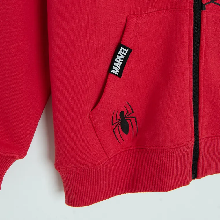 Cool Club, Hanorac cu gluga pentru baieti, cu fermoar, rosu, imprimeu Spider-Man