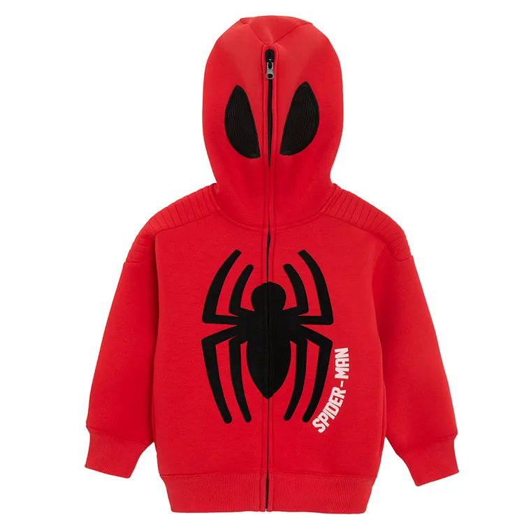 Cool Club, Hanorac cu gluga pentru baieti, cu fermoar, rosu, imprimeu Spider-Man