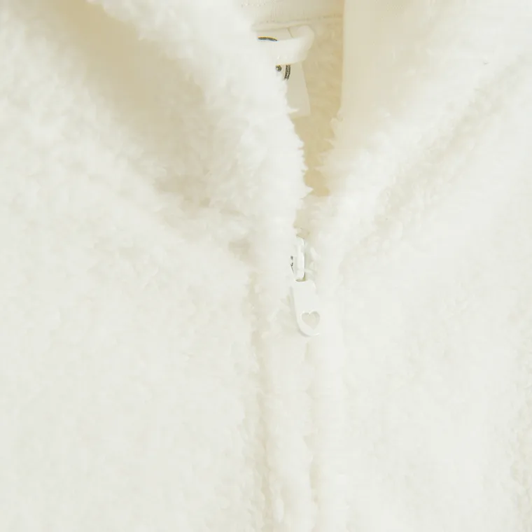 Cool Club, Hanorac cu gluga pentru fete, cu fermoar, alb