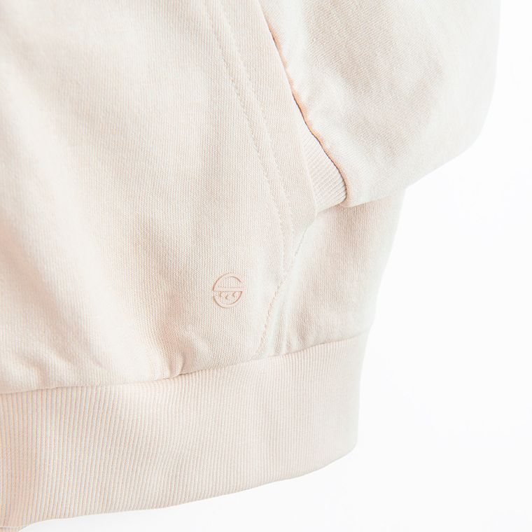 Cool Club, Hanorac cu gluga pentru fete, cu fermoar, bej