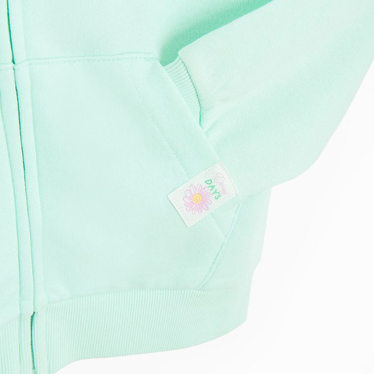 Cool Club, Hanorac cu gluga pentru fete, cu fermoar, calduros, menta verde