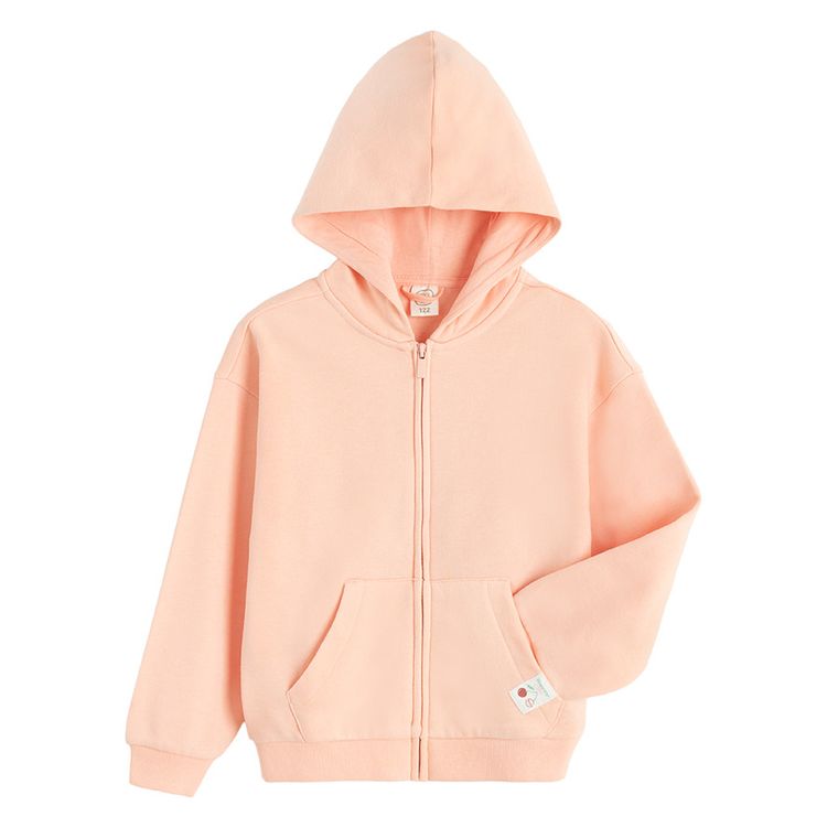Cool Club, Hanorac cu gluga pentru fete, cu fermoar, portocaliu