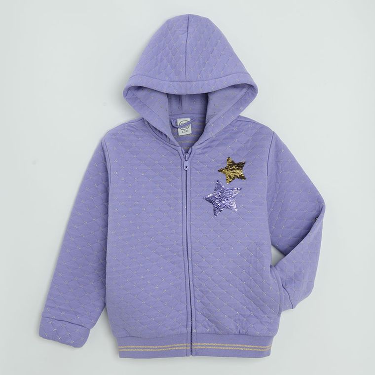 Cool Club, Hanorac cu gluga pentru fete, cu fermoar, violet