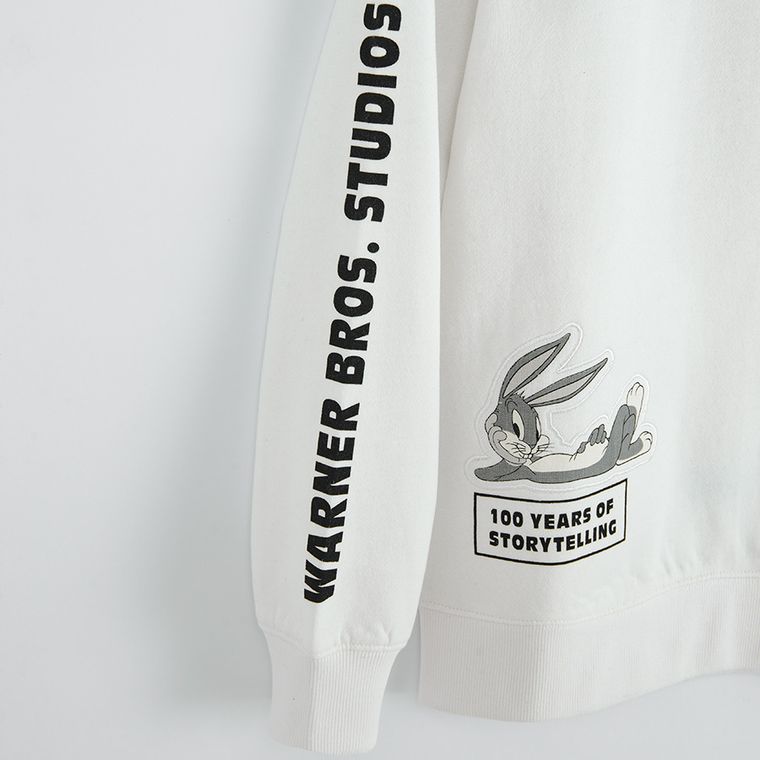 Cool Club, Hanorac pentru baieti, alb, imprimeu Warner Bros