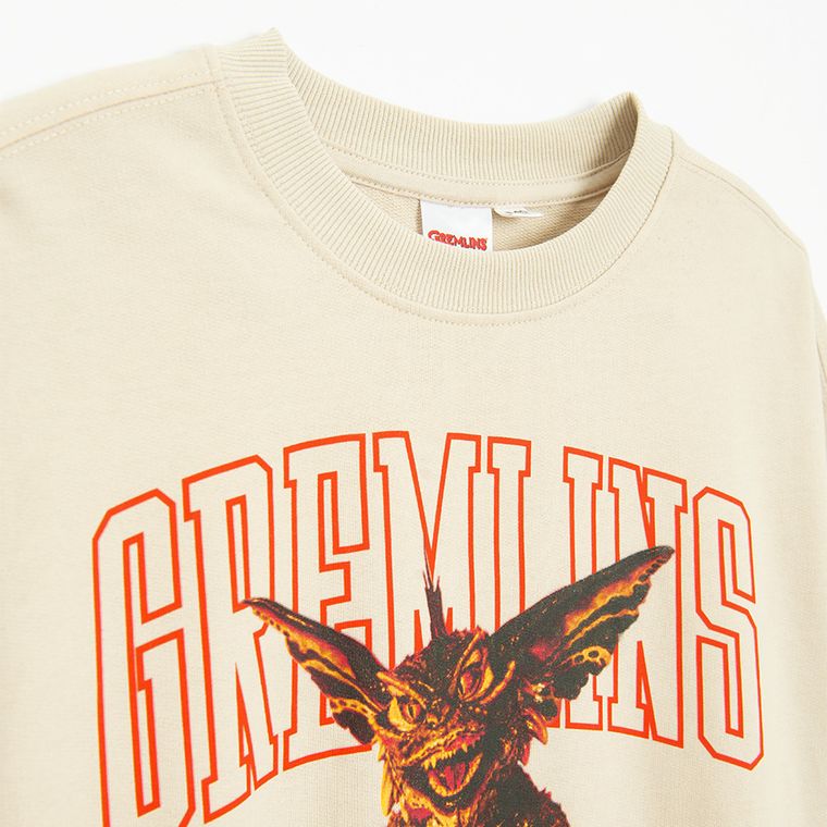 Cool Club, Hanorac pentru baieti, bej, imprimeu Gremlins