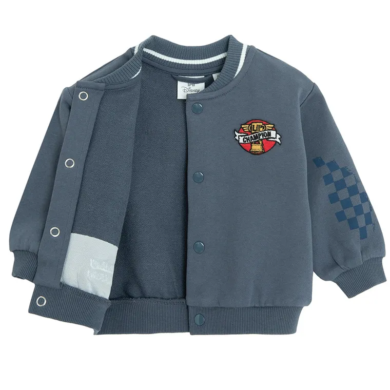 Cool Club, Hanorac pentru baieti, cu capse, albastru, imprimeu Cars