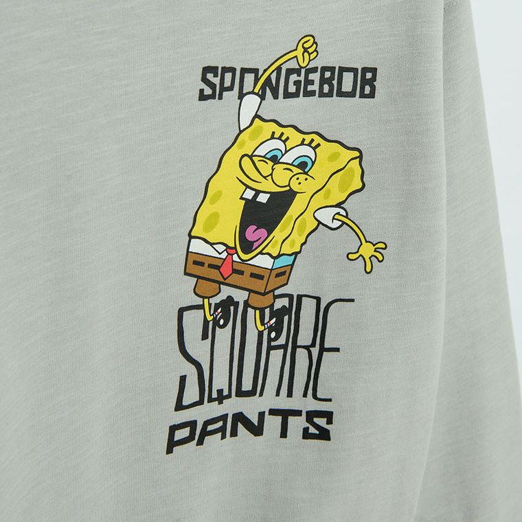 Cool Club, Hanorac pentru baieti, gri, imprimeu SpongeBob