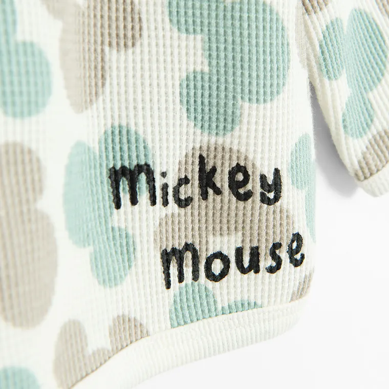 Cool Club, Hanorac pentru baieti, subtire, alb, imprimeu Mickey Mouse