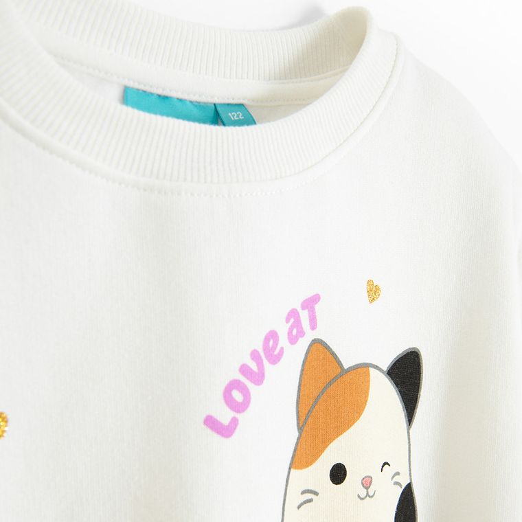 Cool Club, Hanorac pentru fete, alb, imprimeu Squishmallows