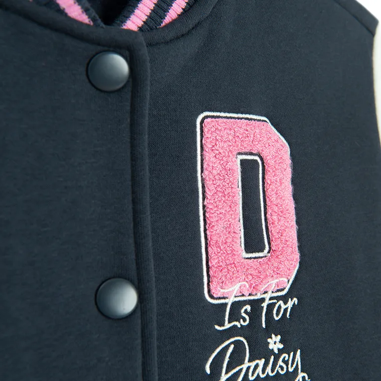 Cool Club, Hanorac pentru fete, cu capse, calduros, bleumarin