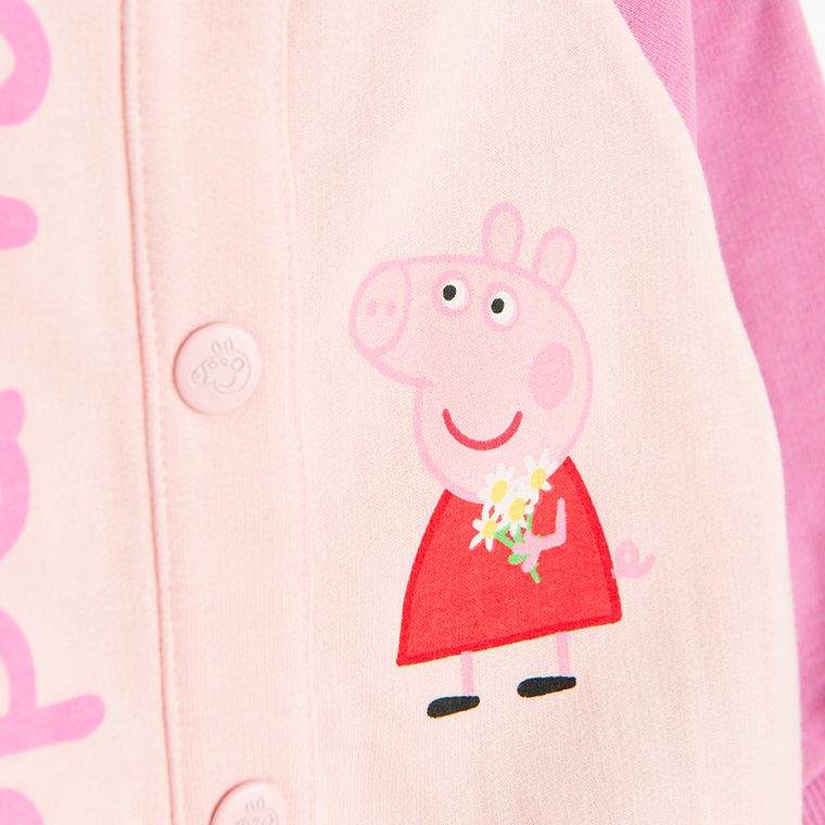 Cool Club, Hanorac pentru fete, cu capse, roz, imprimeu Peppa Pig