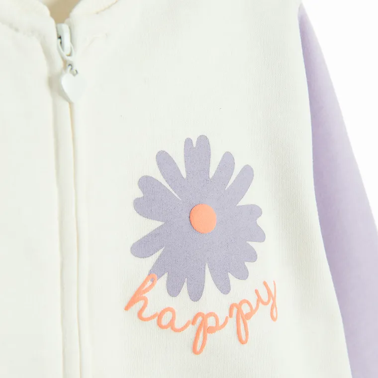 Cool Club, Hanorac pentru fete, cu fermoar, alb