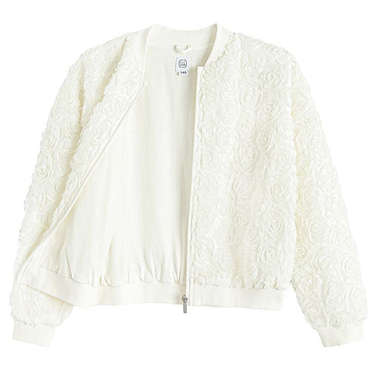 Cool Club, Hanorac pentru fete, cu fermoar, alb