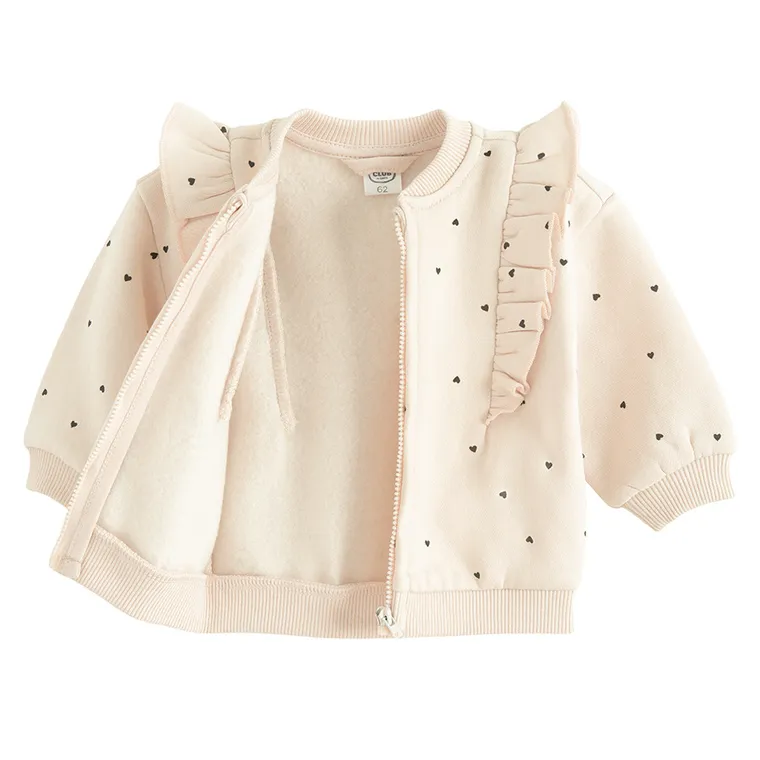 Cool Club, Hanorac pentru fete, cu fermoar, calduros, bej
