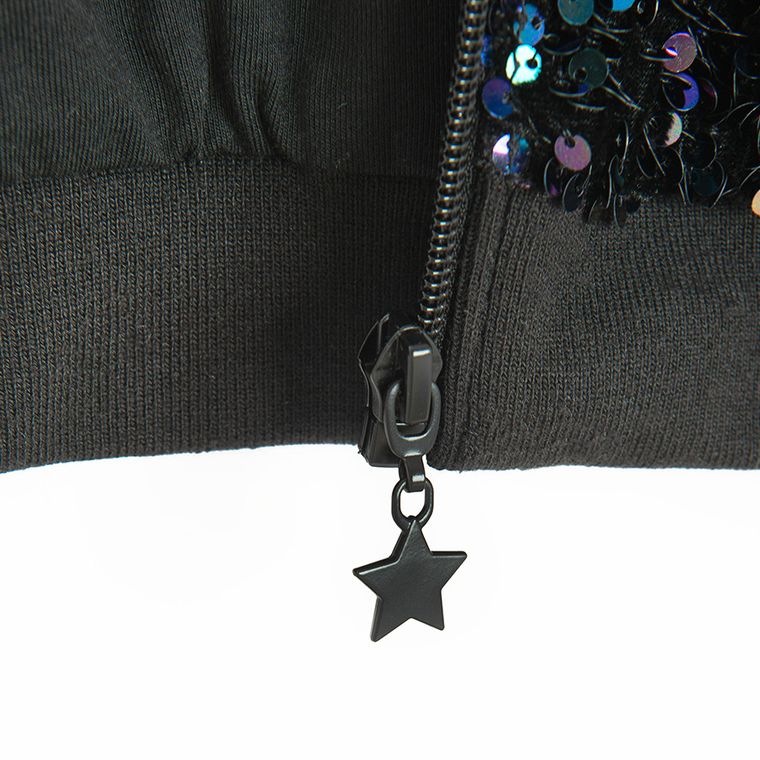 Cool Club, Hanorac pentru fete, cu fermoar, negru