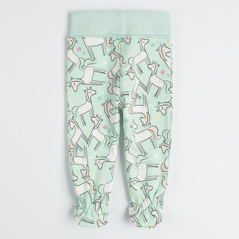 Cool Club, Pantaloni cu botosei pentru fete, gri, menta verde, set 2 buc.