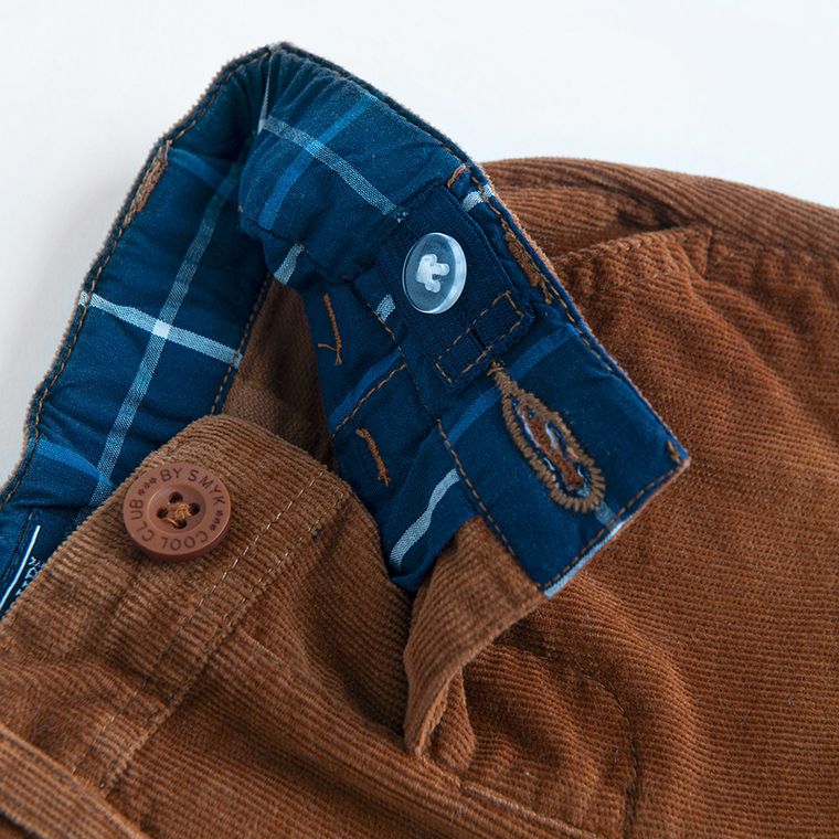 Cool Club, Pantaloni din material textil pentru baieti, reiata, maro