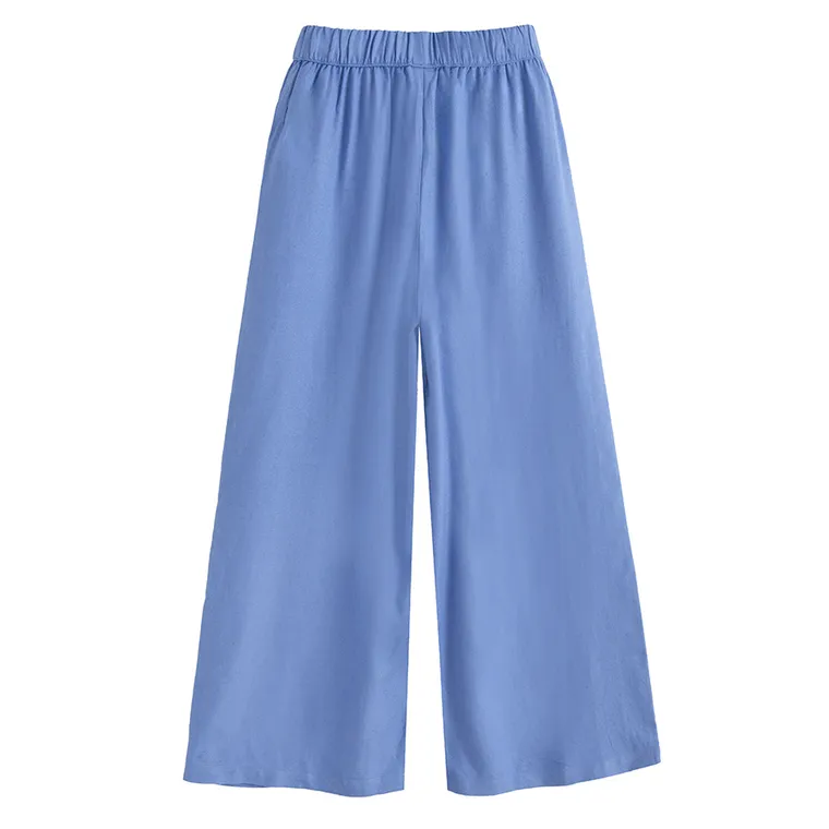 Cool Club, Pantaloni din material textil pentru fete, cu in, wide, albastru