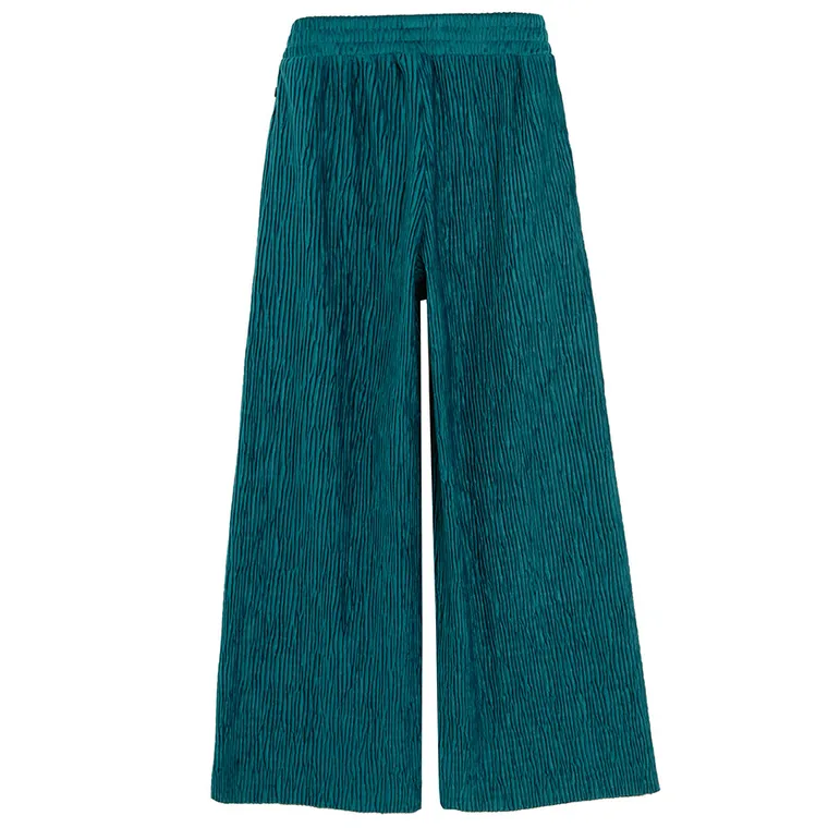 Cool Club, Pantaloni din material textil pentru fete, velur, din tricot striat, turcoaz