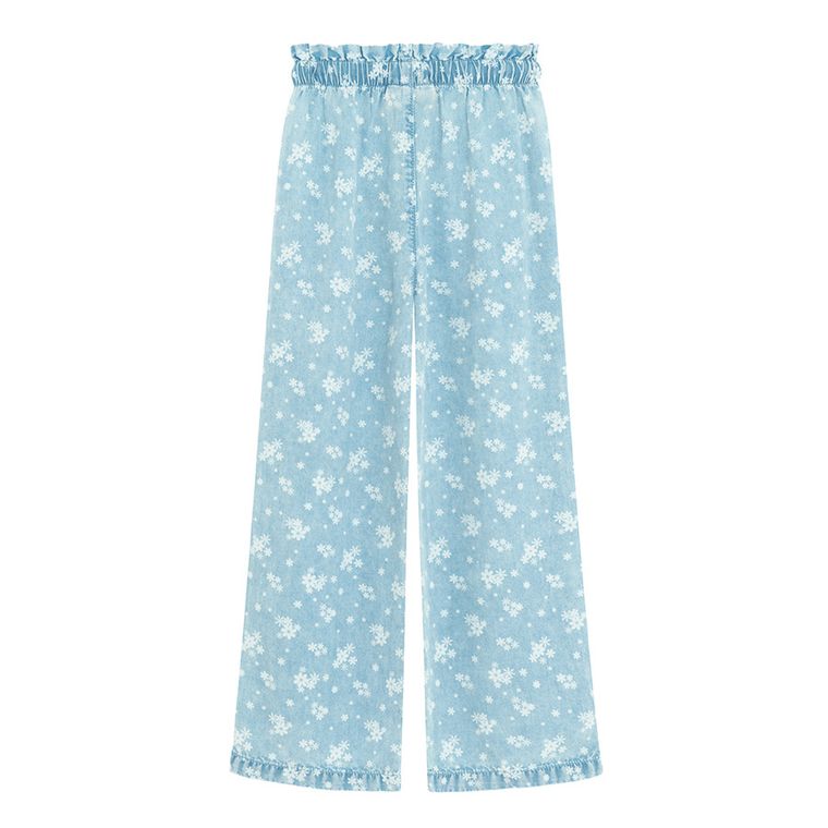 Cool Club, Pantaloni din material textil pentru fete, wide fit, albastru