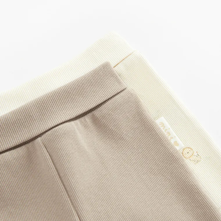 Cool Club, Pantaloni fara botosei pentru bebelusi, din tricot striat, mix, set, 2 buc.